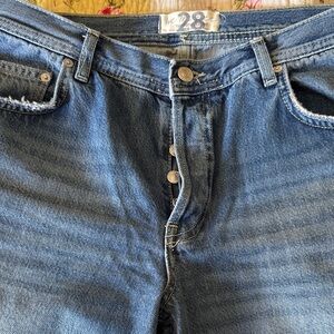 We the Free Blue Denim Straight Jeans